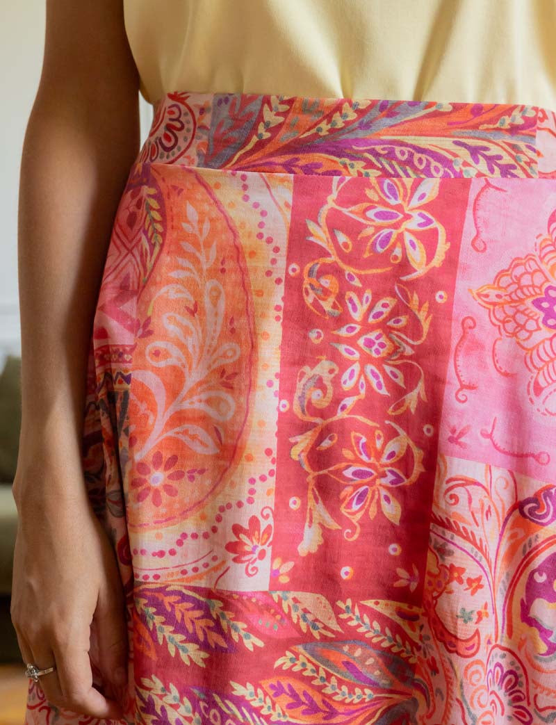 Falda patchwork rosa Yvelle