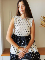 White and black polka dot Martim dress