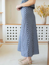 Navy Vichy Skirt Marilou