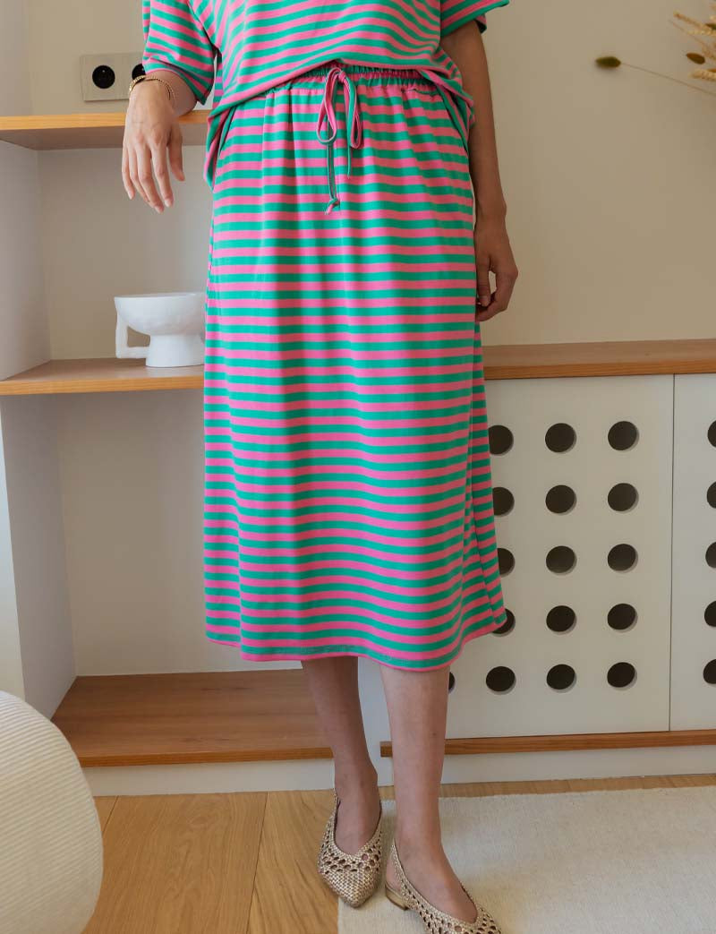 Jupe verte & fuchsia Yago