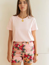 Pink striped & floral Kevy shorts