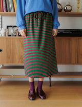 Green & burgundy Yago skirt
