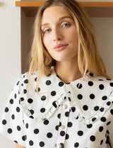 Robe blanche à pois noirs Kivi