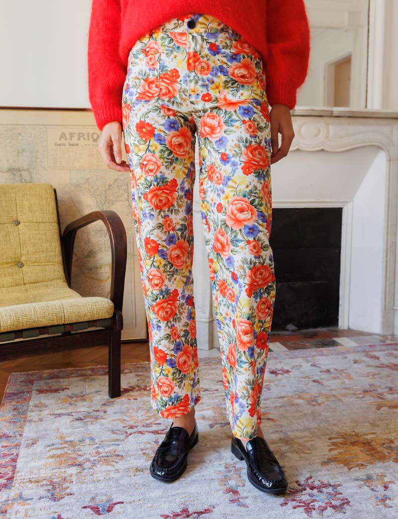 Pantalón floreado multicolor Jordy