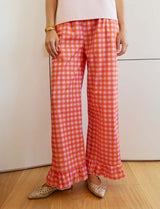 Pantalon vichy rose & orange Gasty
