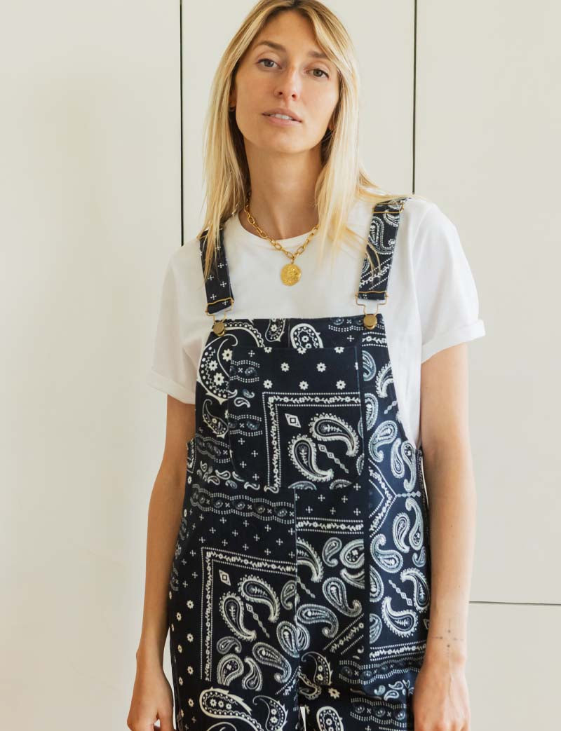 Roey Navy Bandana Overalls