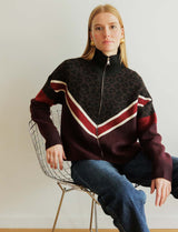 Gilet léopard & bordeaux Wade
