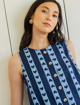 Robe bleue & coeurs Osma