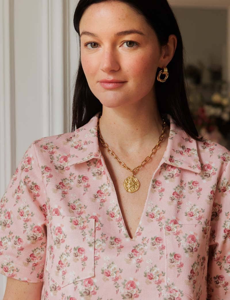 Robe rose fleurie Monett