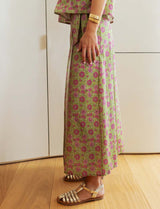 Alberta Green Floral Skirt