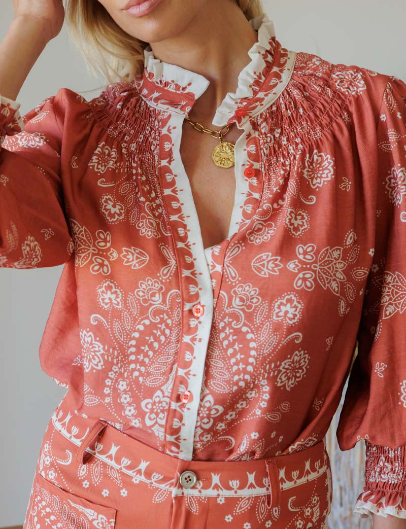 Chemise terracotta Leona