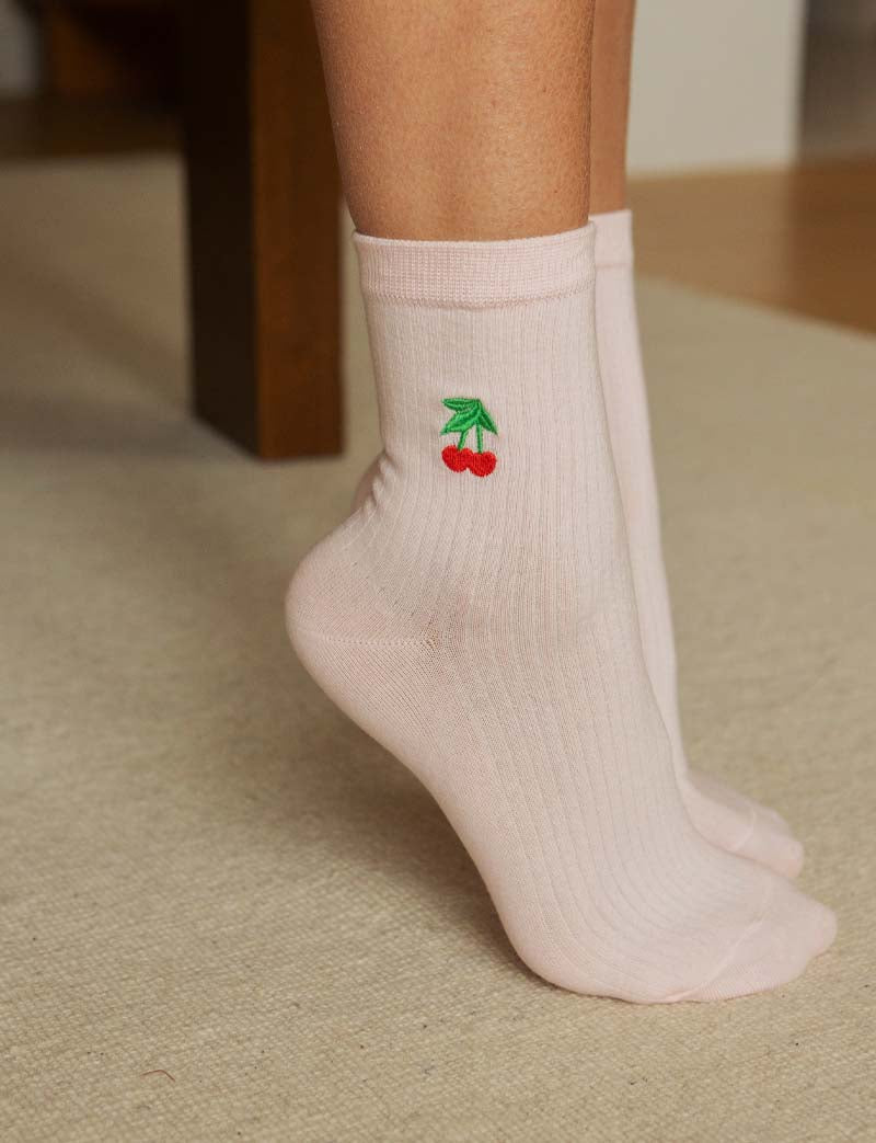Chaussettes rose clair & cerise