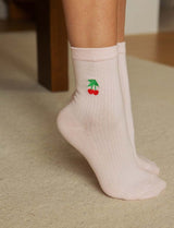 Light pink & cherry socks