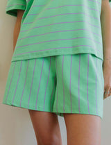 Green and purple Beach Vibes shorts