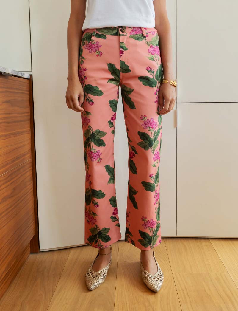 Pink jean purple flowers Jony