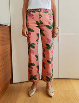 Pink jean purple flowers Jony