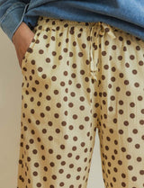 Pantalon jaune à pois choco Niko