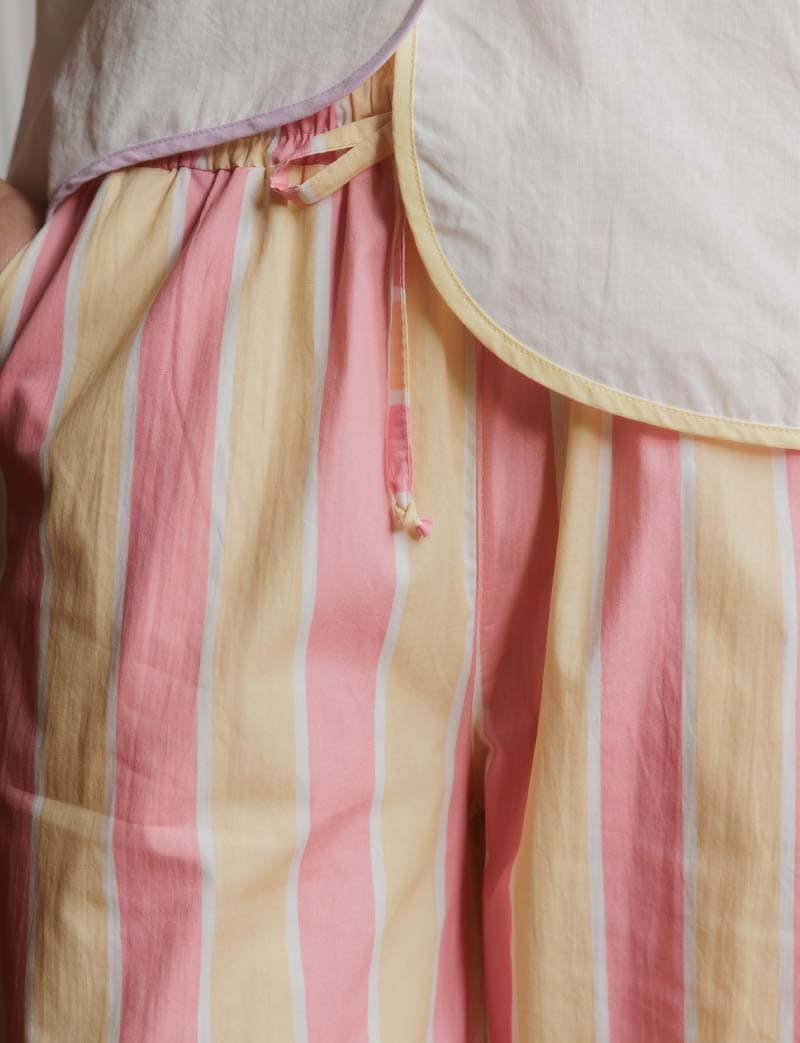 Pantalón a rayas rosa y amarillo Niko