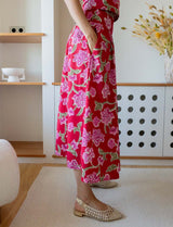 Red Floral Skirt Bluma