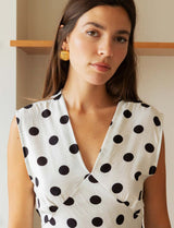 Robe blanche à pois noirs Novy