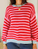 Sudadera Mendi rosa, rojo y celeste