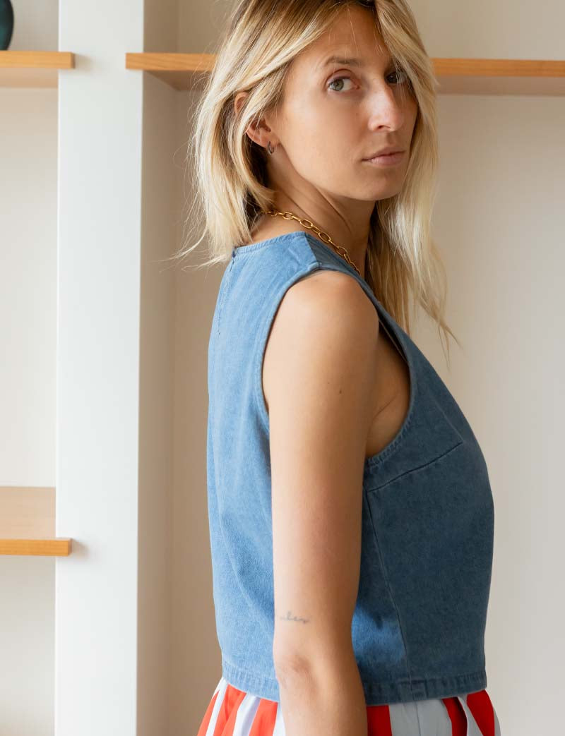 Blue Arous Top