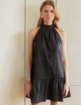 Robe noire à pois blancs Rosia