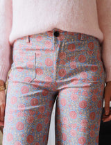 Pantalon bleu fleuri Jordy