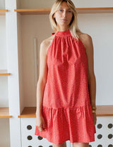Red dress with white polka dots Rosia