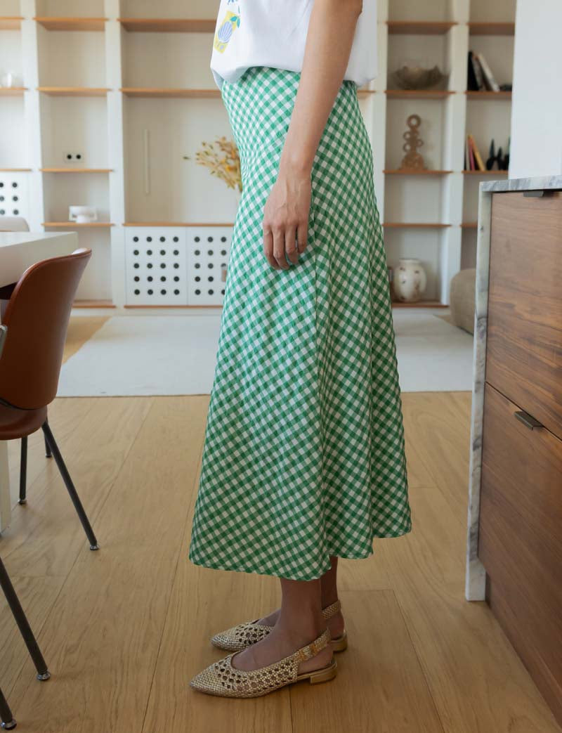 Jupe vichy vert Marilou