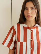 Terracotta striped dress Lena