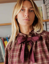 Blouse à carreaux bordeaux Solla