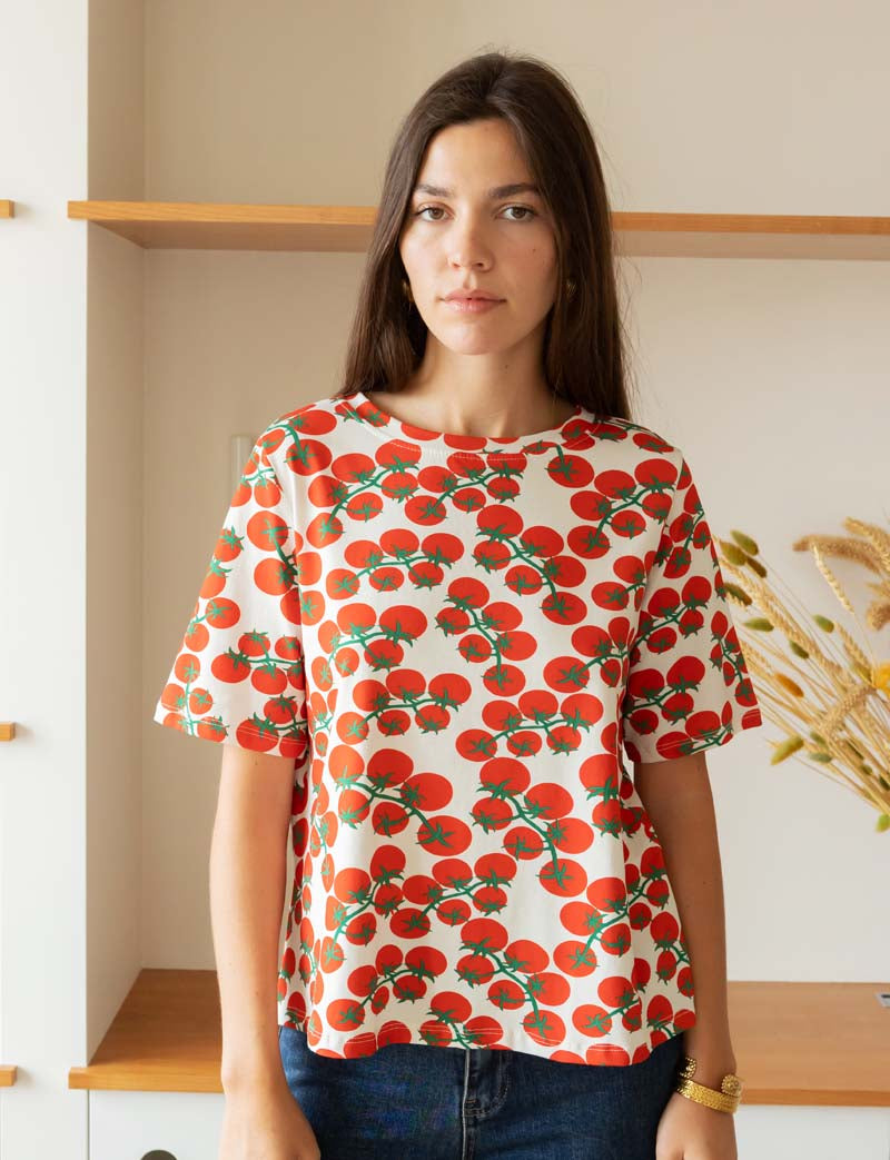 T-shirt blanc & tomates Rafael