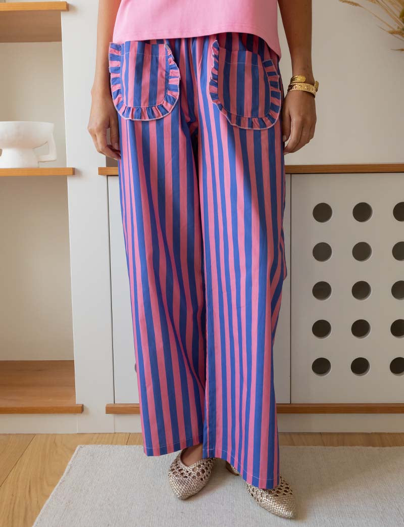 Gabin pink and blue striped pants