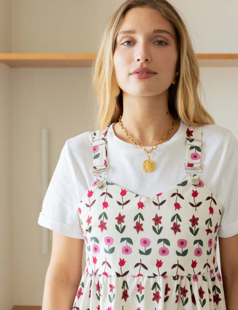 Robe écrue & fleurs Tila