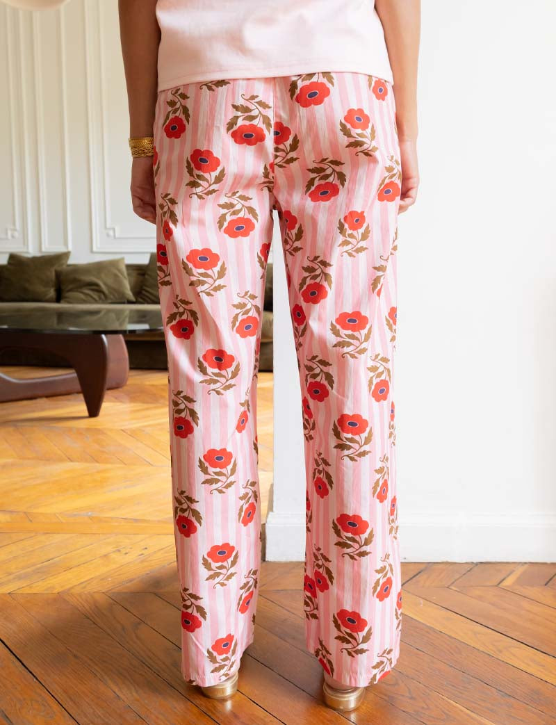 Pink striped and floral Niko pants