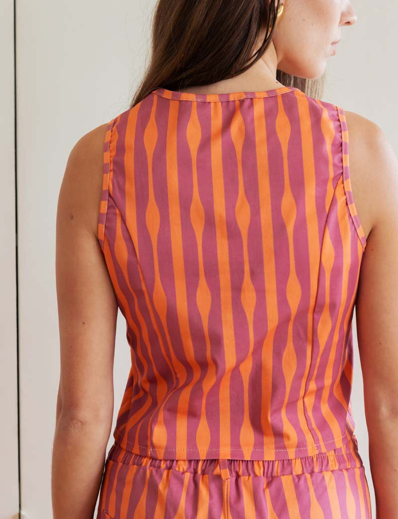 Top orange & violet Clarita