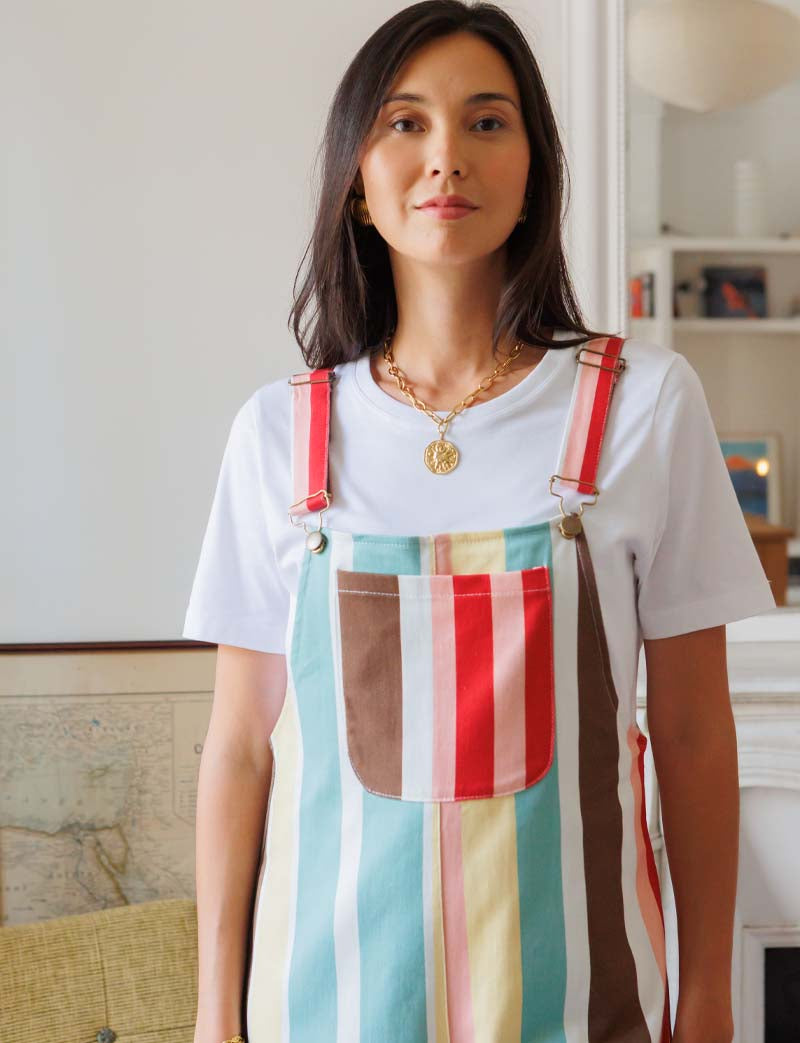 Roey Multi-Stripe Dungarees
