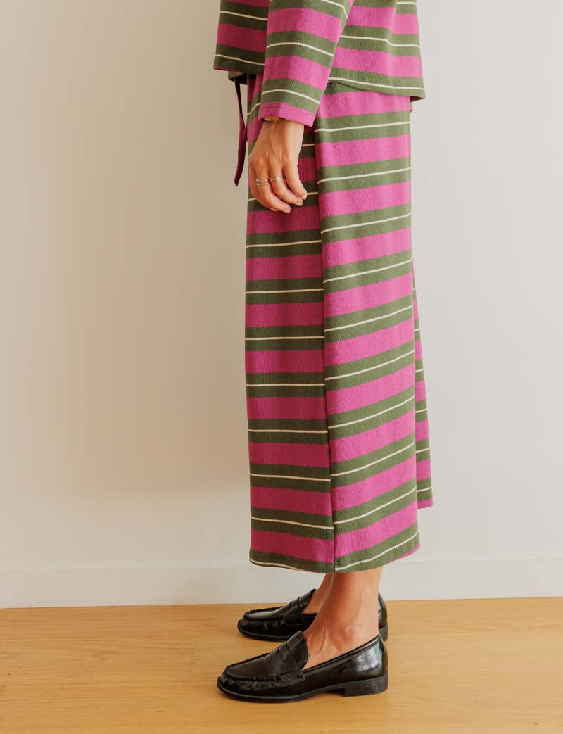 Yago olive & magenta skirt