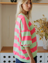 Green & fuchsia Sunso sweatshirt