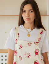 Ecru overalls with pink flowers Alix