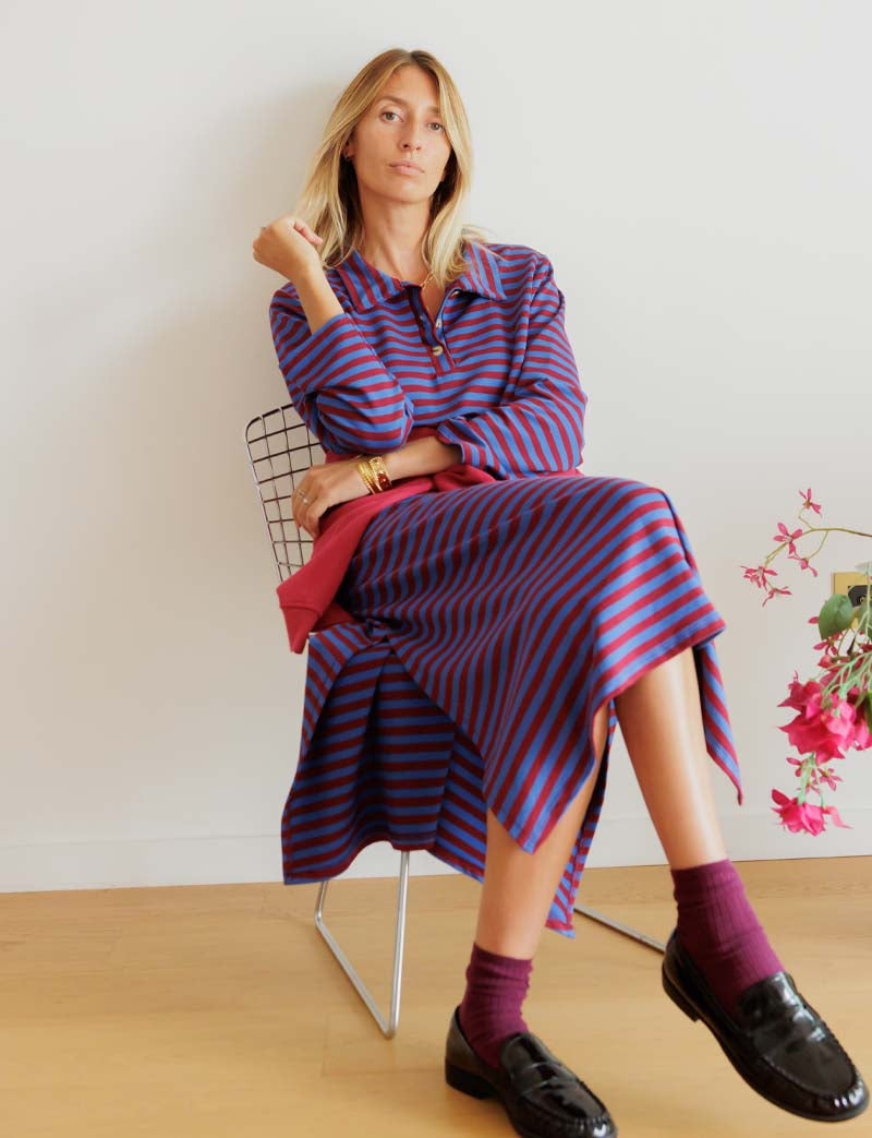 Robe bordeaux & marine Manon