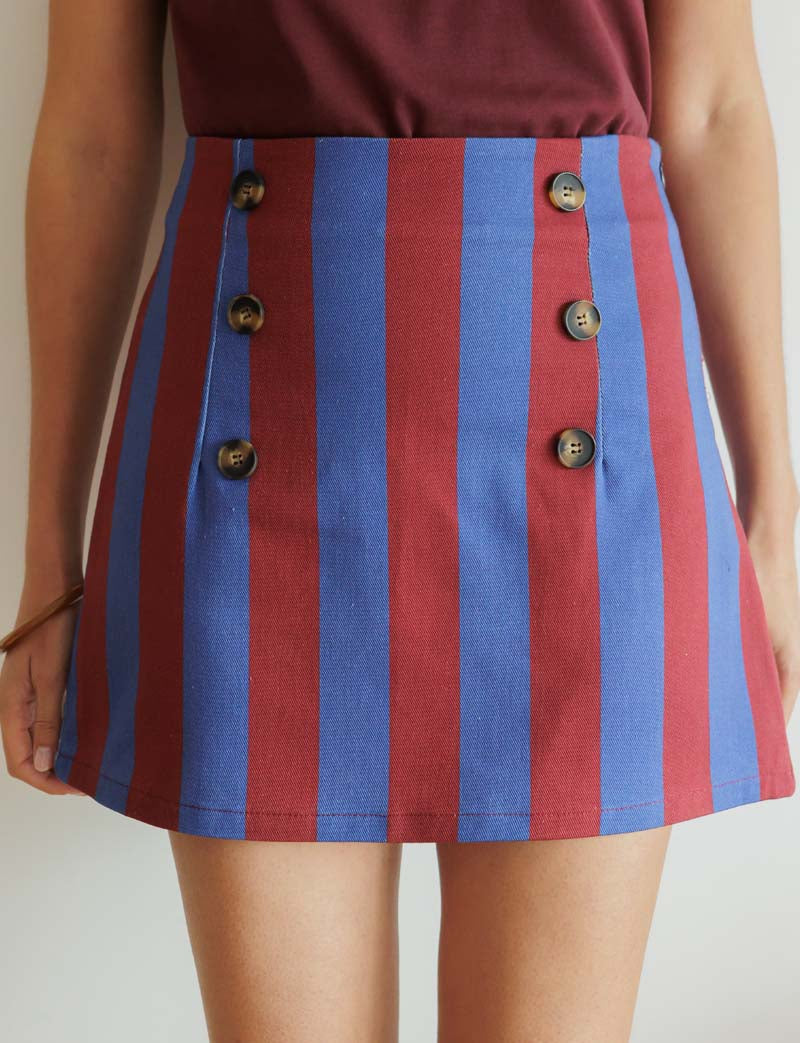 Jupe bordeaux & bleue Yali