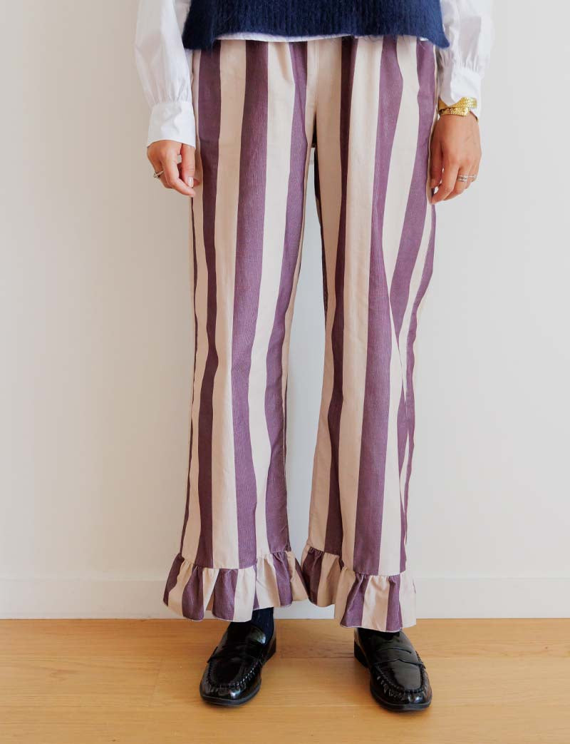 Arthur purple-striped trousers