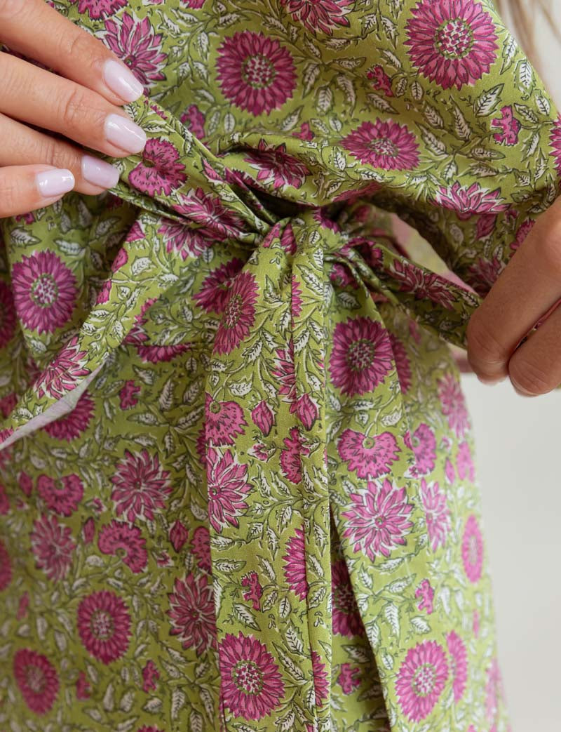 Alberta Green Floral Skirt