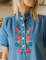 Robe en jean brodée Claris