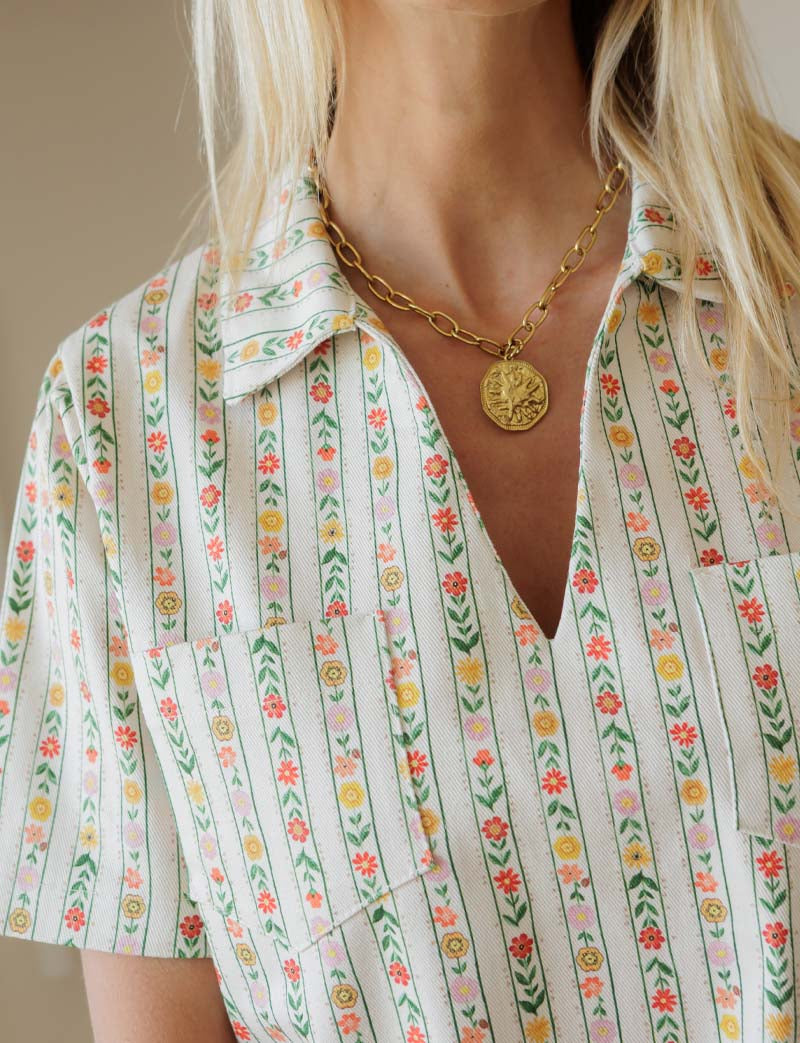 Robe écrue & fleurs Monett