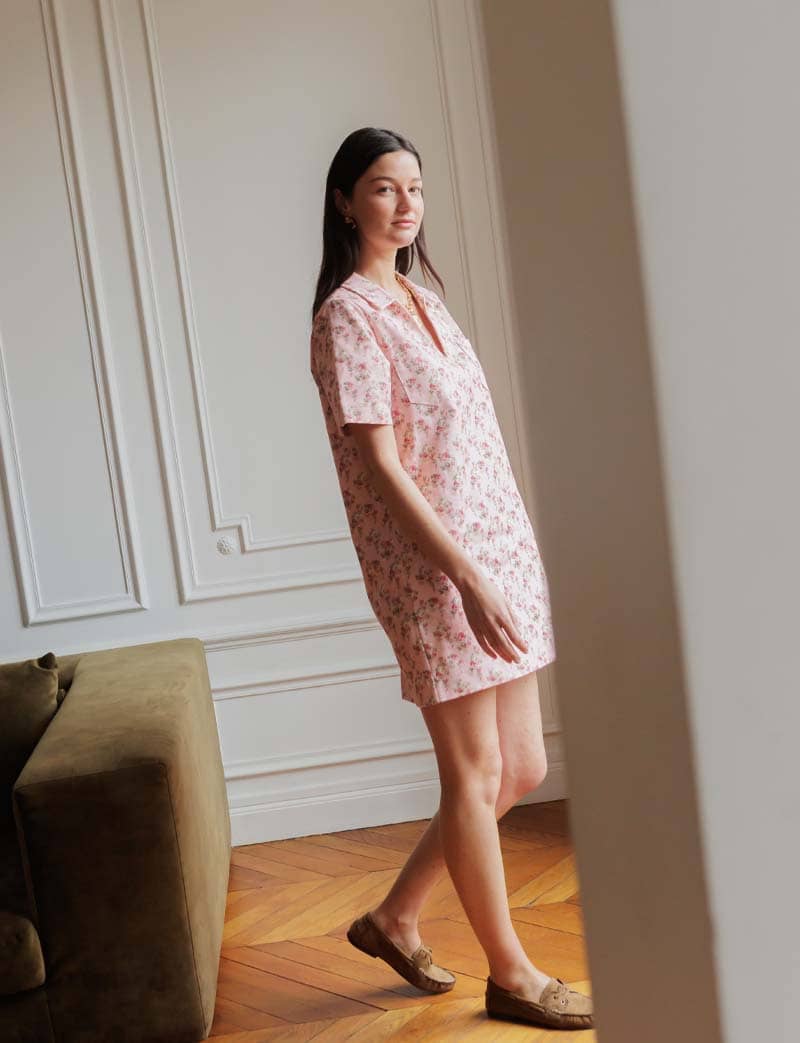 Robe rose fleurie Monett