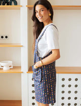 Navy and Floral Faya Overalls