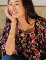 Black floral Tizia blouse
